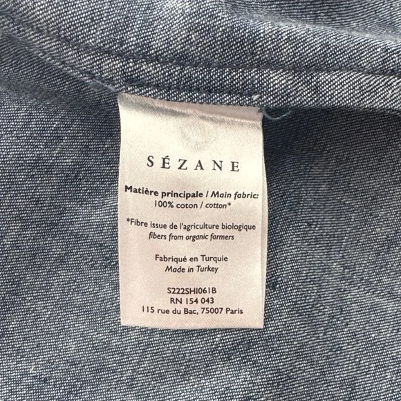 Sezane Dark Denim Tomboy Shirt Size 38 - Picture 4 of 4